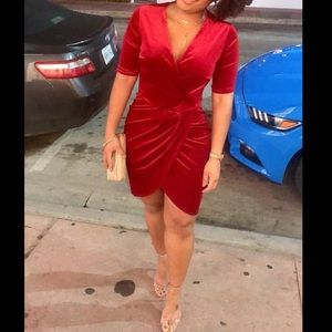 Sexy Velvet Wrap Dress